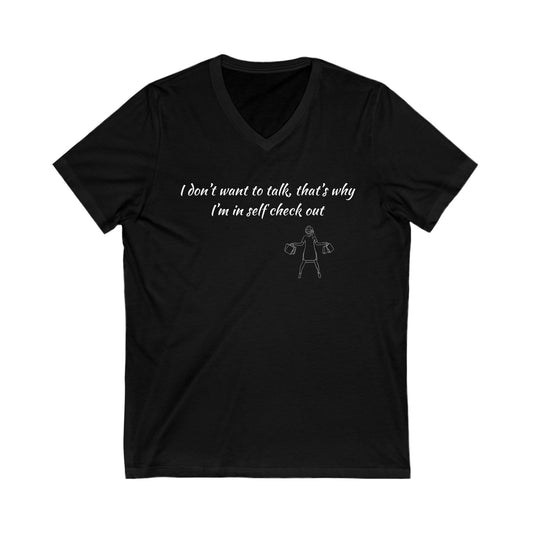 Women’s I don’t want to talk Jersey Short Sleeve V-Neck Tee